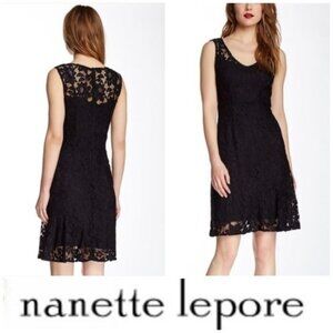 Nanette Lepore Husband Hunter Dress in Black lace size 4